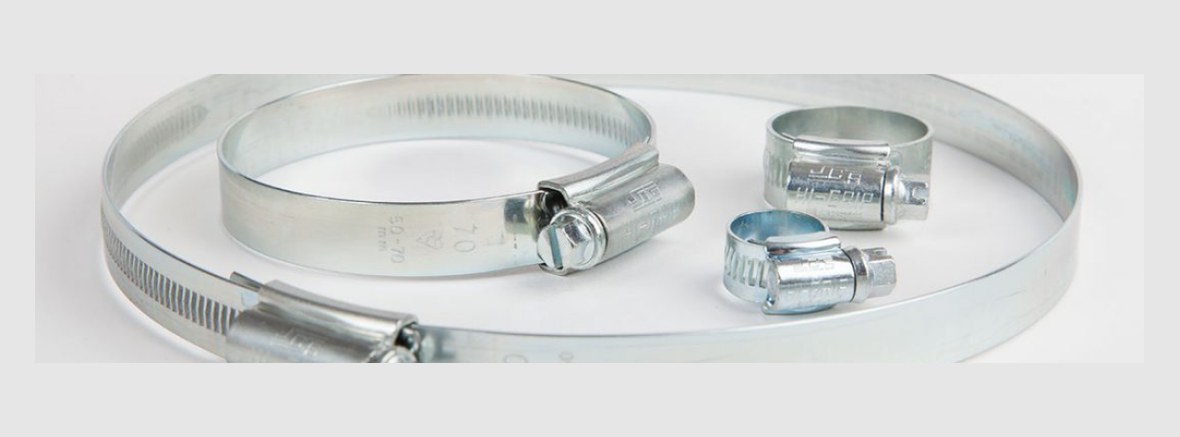JCS Hi-Grip zinc-plated worm-drive hose clips in several sizes