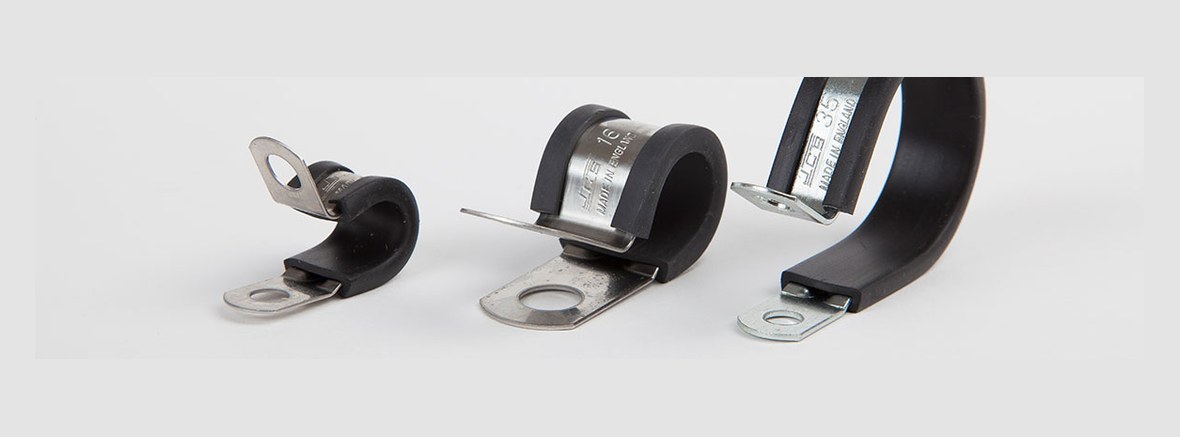 JCS rubber-lined P-clips in three sizes