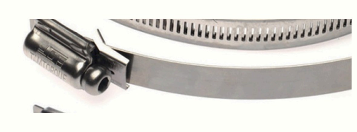 JCS Tamtorque tamper-resistant clamp housing on stainless banding
